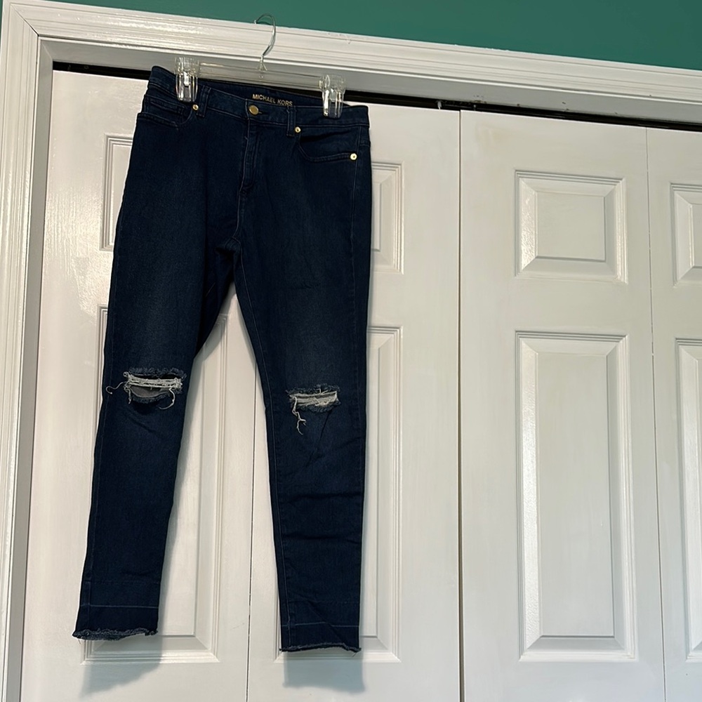 Michael Kors Skinny Blue Distressed Denim